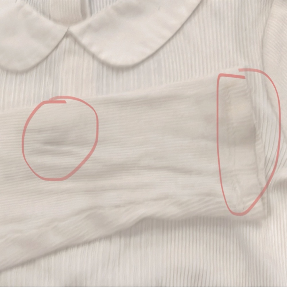 2/$15 Gap kids Peter Pan collar all cotton 5T long-sleeved ribbed cream shirt - Picture 5 of 5